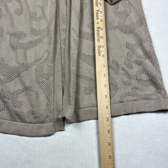 Chicos Cardigan Beige Long Sleeve Casual Work Open Front Knit Sweater 2 LARGE - Picture 7 of 12
